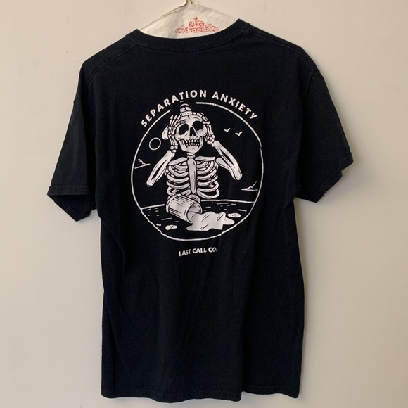 Last Call Co. Separation Anxiety Black T-Shirt Size Medium - Picture 3 of 5